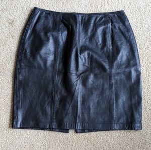 Croft & Barrows Black Lambskin genuine leather mini skirt sz 12